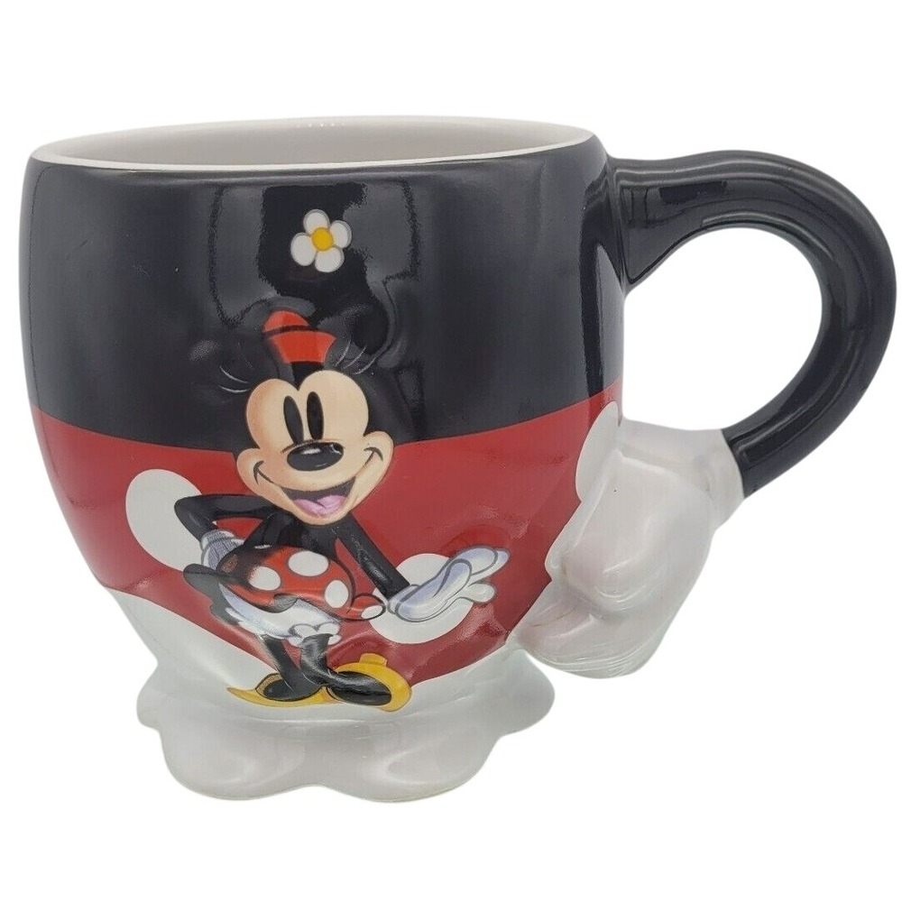 Disney‎ Parks Minnie Mouse Coffee Mug Hand on Hip Handle Raised Relief